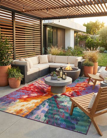 9' x 12' Easy-Clean Modern Indoor / Outdoor Rug