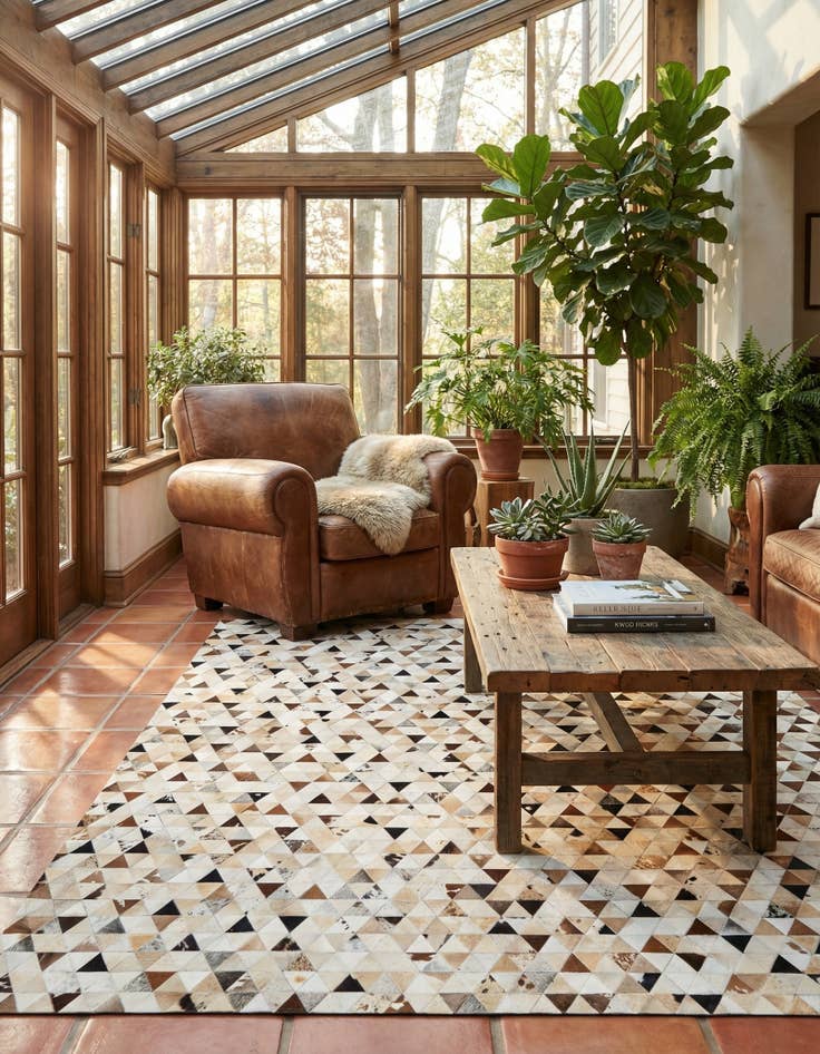 Detail image of 7' 11 x 9' 8 Cowhide - Patchwork Rug