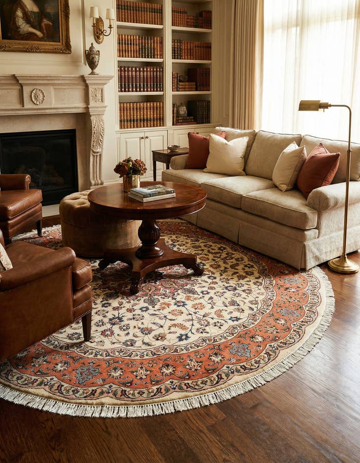 Detail image of 6' 7 x 6' 7 Tabriz Round Rug