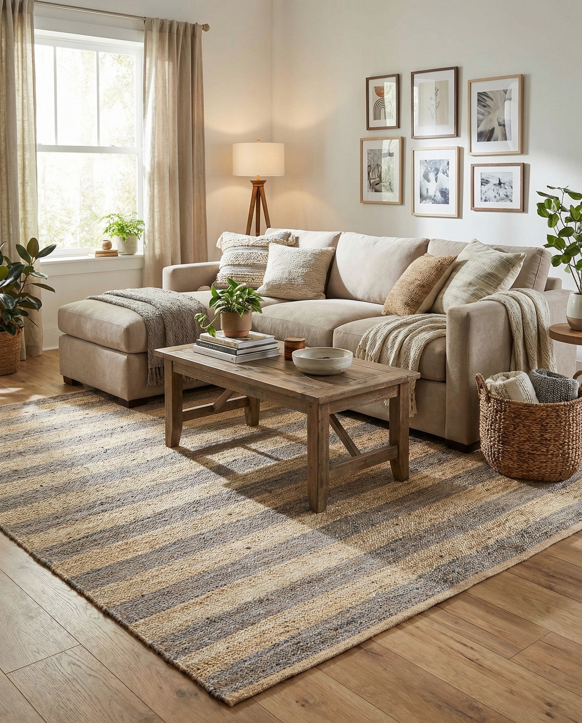  7' 10 x 7' 10  Hand Braided Jute Square Rug