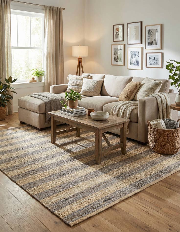 Detail image of 7' 10 x 7' 10  Hand Braided Jute Square Rug