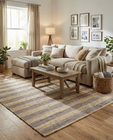  7' 10 x 7' 10  Hand Braided Jute Square Rug