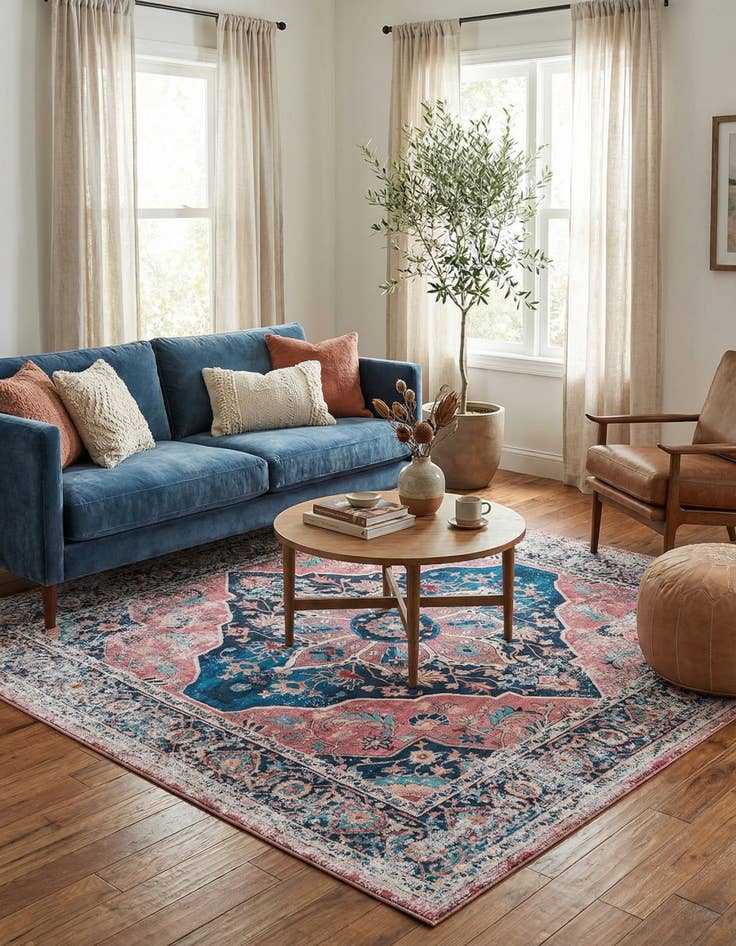 Detail image of  7' 10 x 7' 10  Washable Yara Square Rug