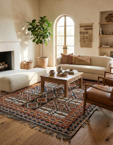 6' 5 x 8' 9 Hand Knotted Moroccan Oriental Wool Rug