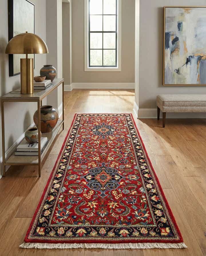 2' 7 x 6' 7 Hand Knotted Qom Persian Runner Rug