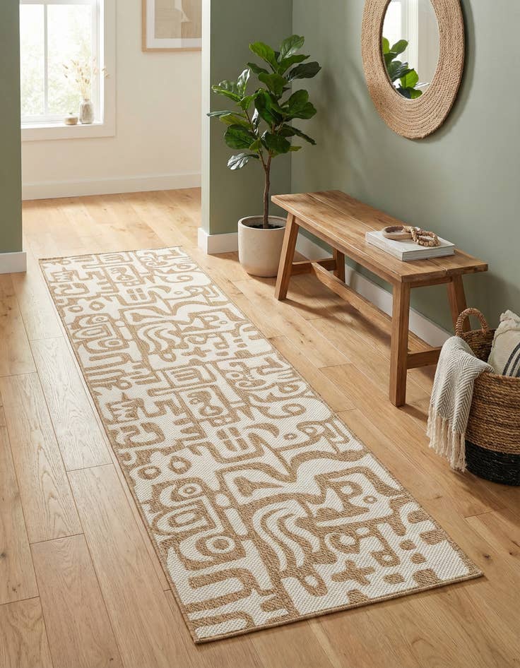 Detail image of 2' 7 x 12' Easy-Clean Modern Indoor / Outdoor Runner Rug