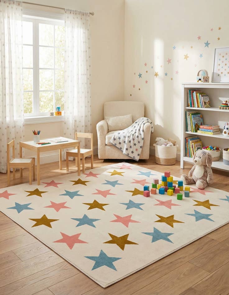 Detail image of 7' 10 x 7' 10 Whimsy Kids Square Rug