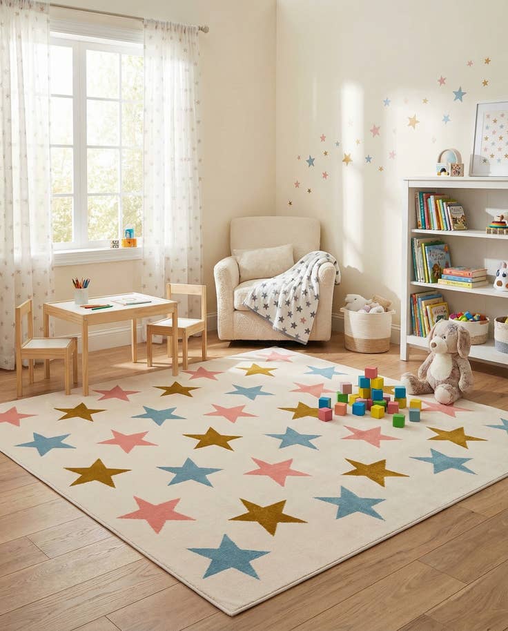 Detail image of 7' 10 x 7' 10 Whimsy Kids Square Rug