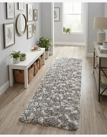 Ash Gray Infinity Shag Runner Rug