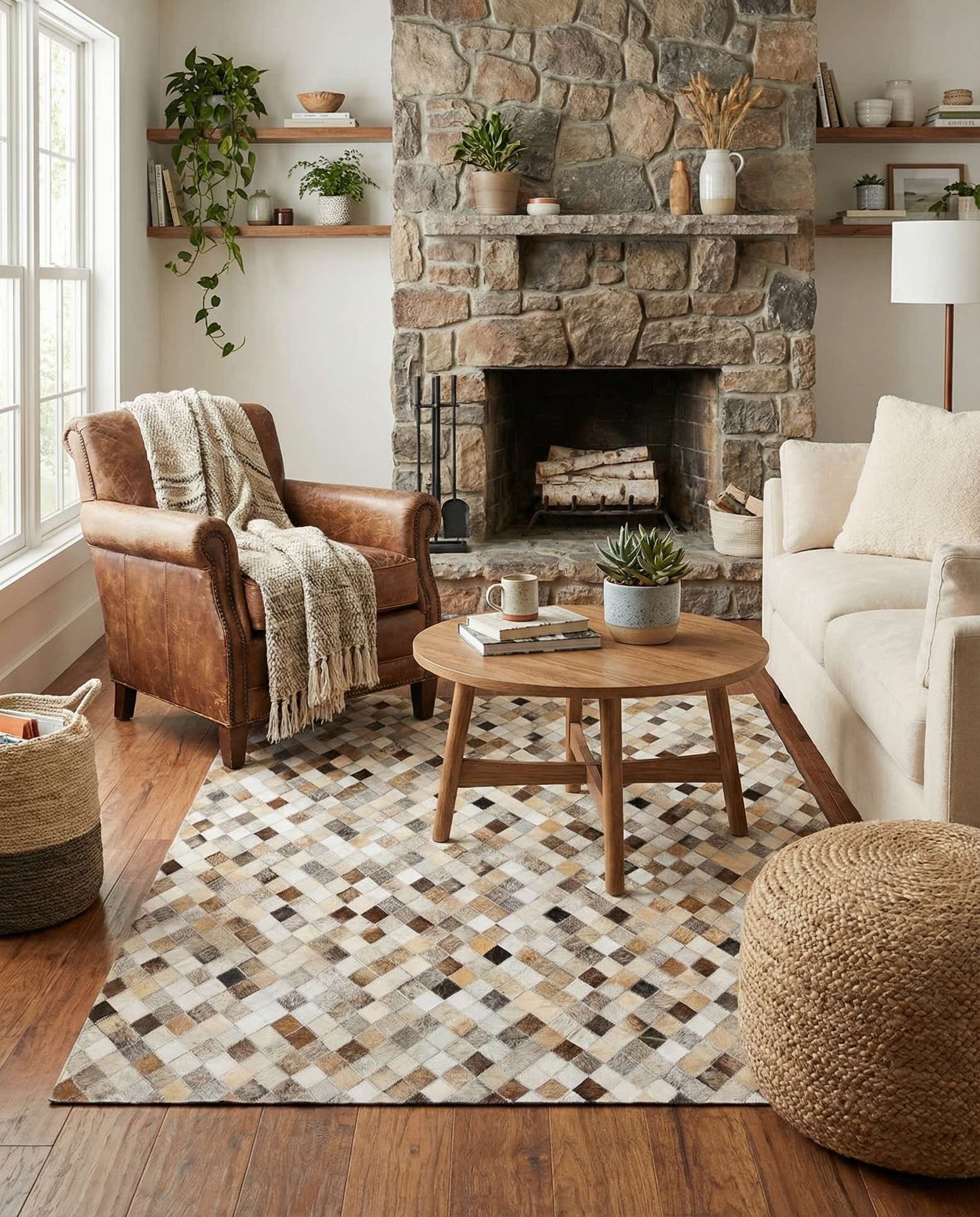 4' 1 x 6' Cowhide Stocks Rug