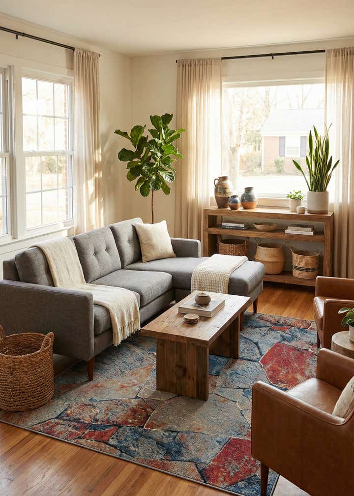 5' x 8' Easy-Clean Modern Indoor / Outdoor Rug