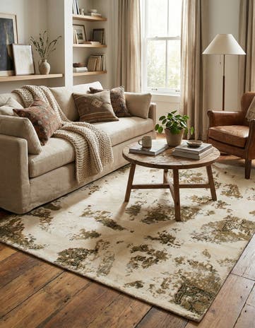 4' 4 x 5' 8 Hand Knotted Ultra Vintage Persian Wool Rug