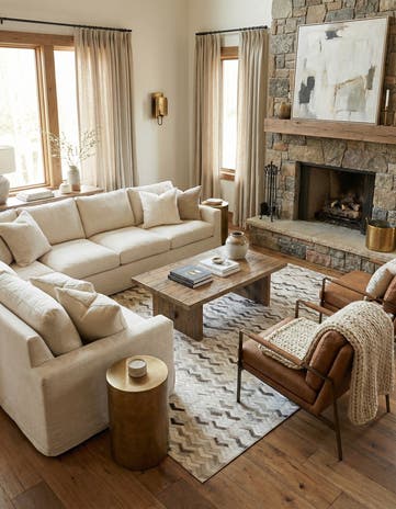 5' 2 x 8' Cowhide Leather Rug