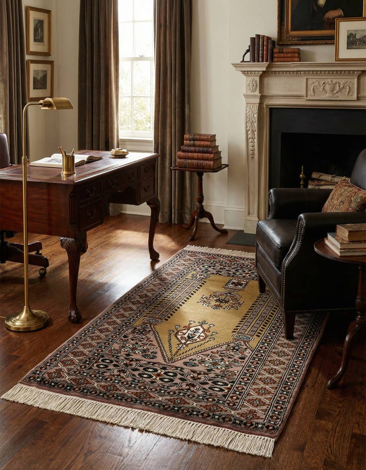 Detail image of 2' 7 x 4' 4  Hand Knotted Bokhara Oriental Wool Rug