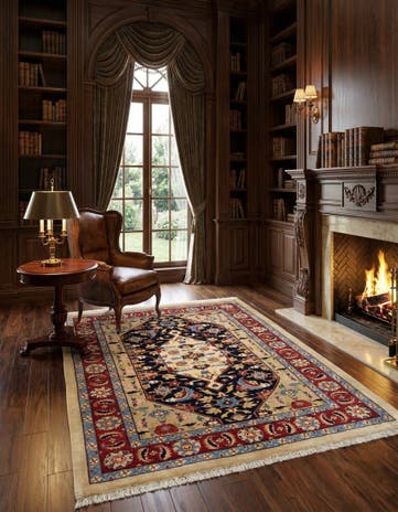 5' 1 x 7' Hand Knotted Kashkuli Persian Rug