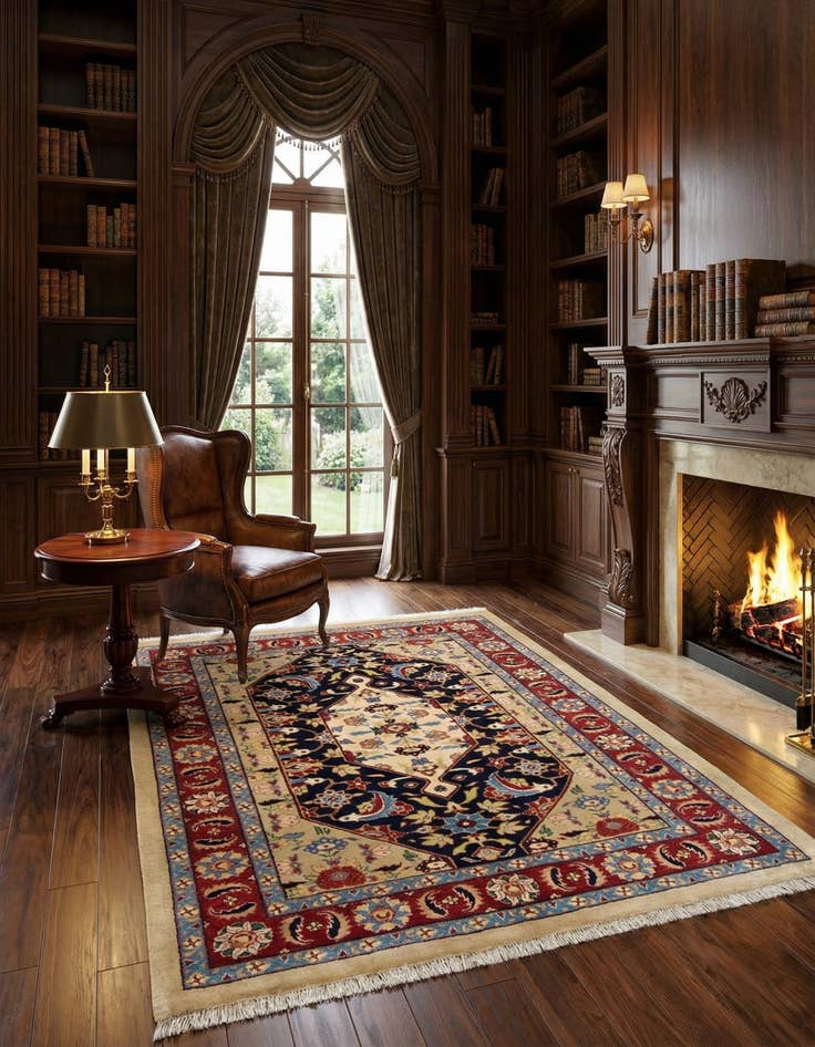 Detail image of  5' 1 x 7'  Hand Knotted Kashkuli Persian Rug