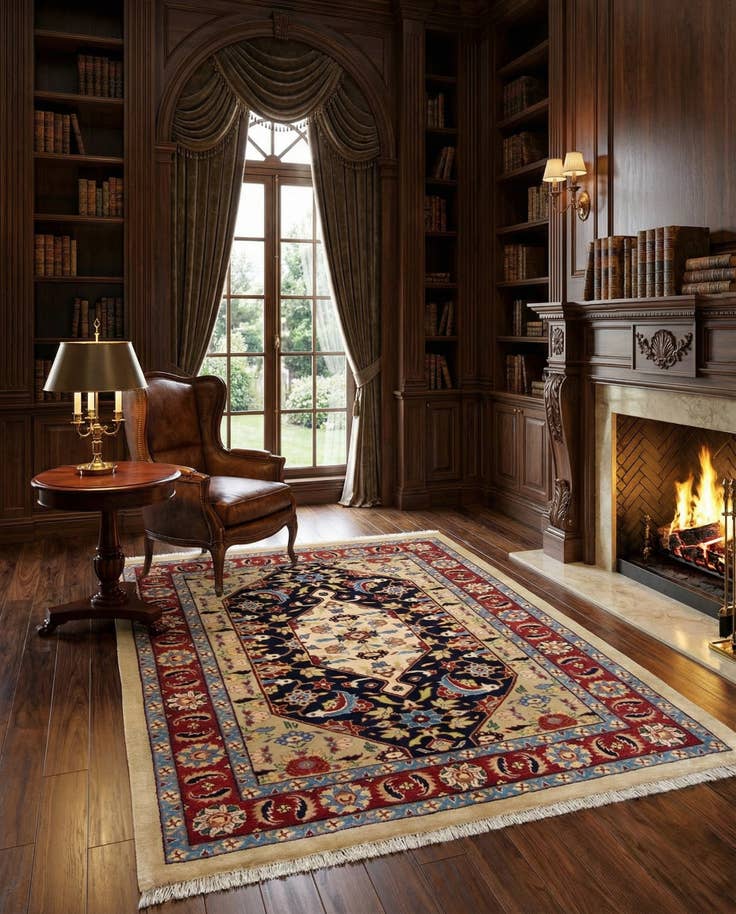 Detail image of 5' 1 x 7' Hand Knotted Kashkuli Persian Rug