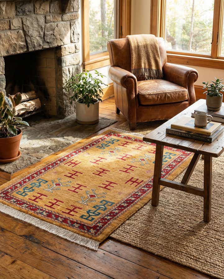 2' 7 x 4' Hand Knotted Ziegler Wool Rug