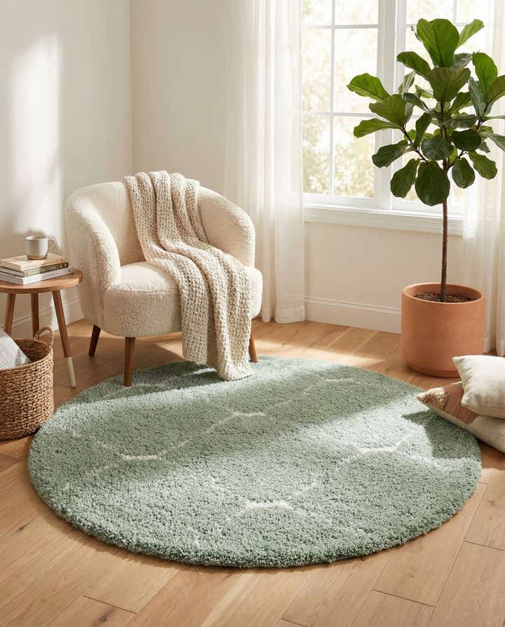 5' 3 x 5' 3 Moroccan Shag Round Rug