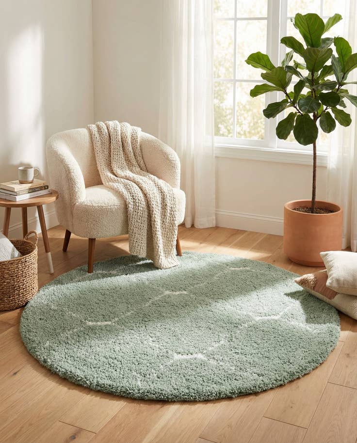 Detail image of 5' 3 x 5' 3 Moroccan Shag Round Rug