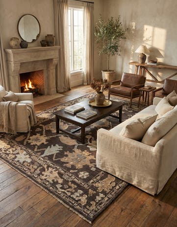 9' 4 x 12' 3 Hand Knotted Oushak Wool Rug