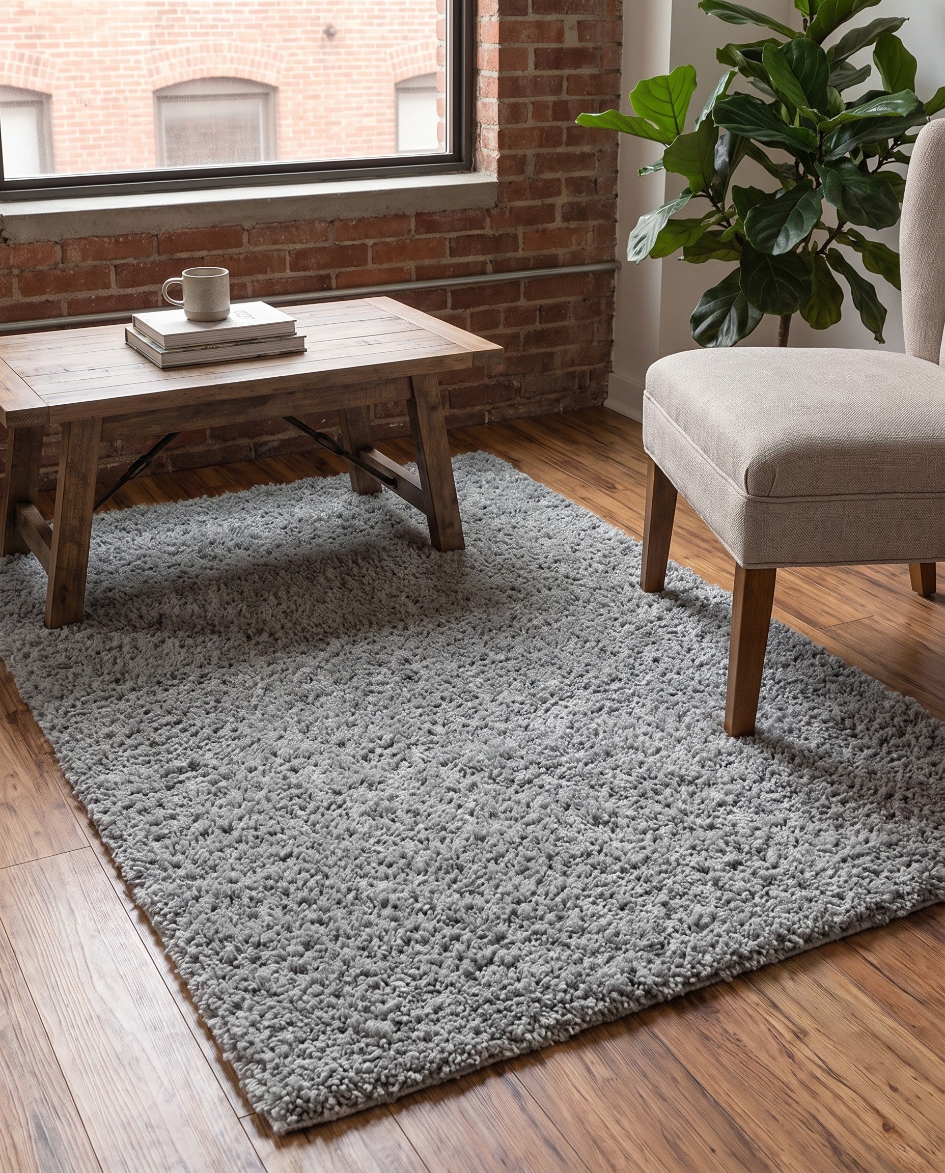 4' x 6' Soft Solid Shag Rug
