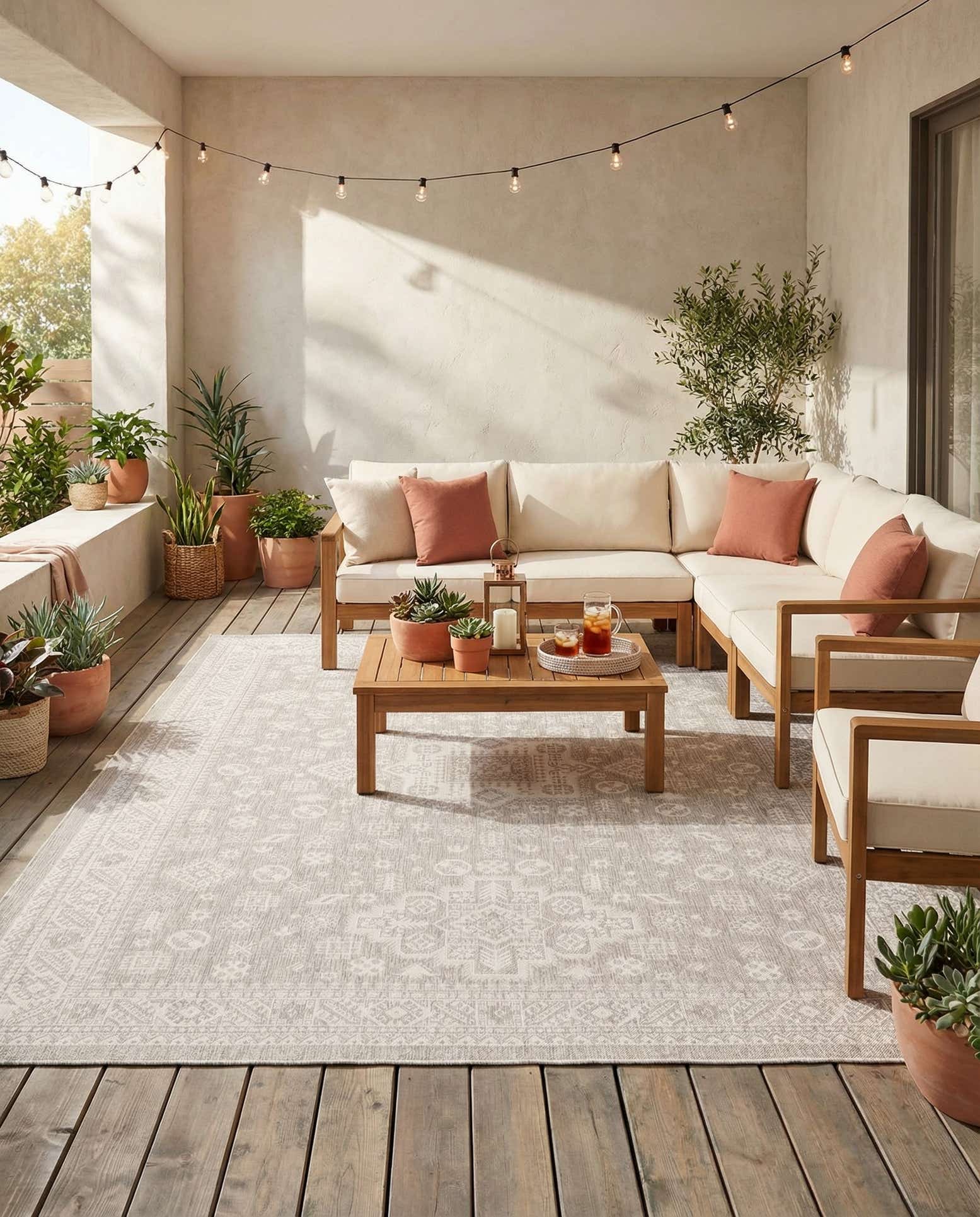 10' x 14' Easy-Clean Aztec Indoor / Outdoor Rug