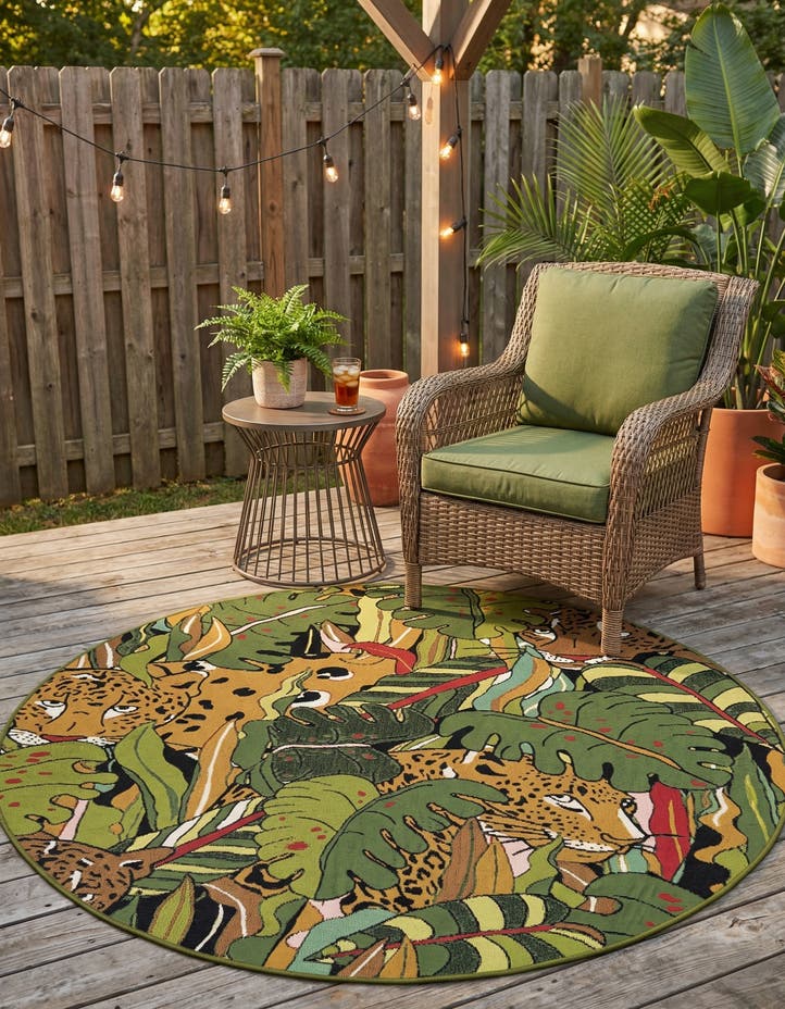 5' x 5' Easy-Clean Botanical Indoor / Outd...