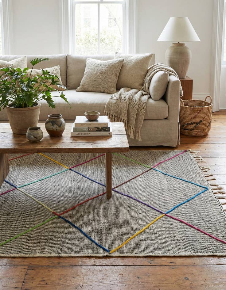 Detail image of 6' 4 x 9' 2  Hand Knotted Moroccan Wool Rug