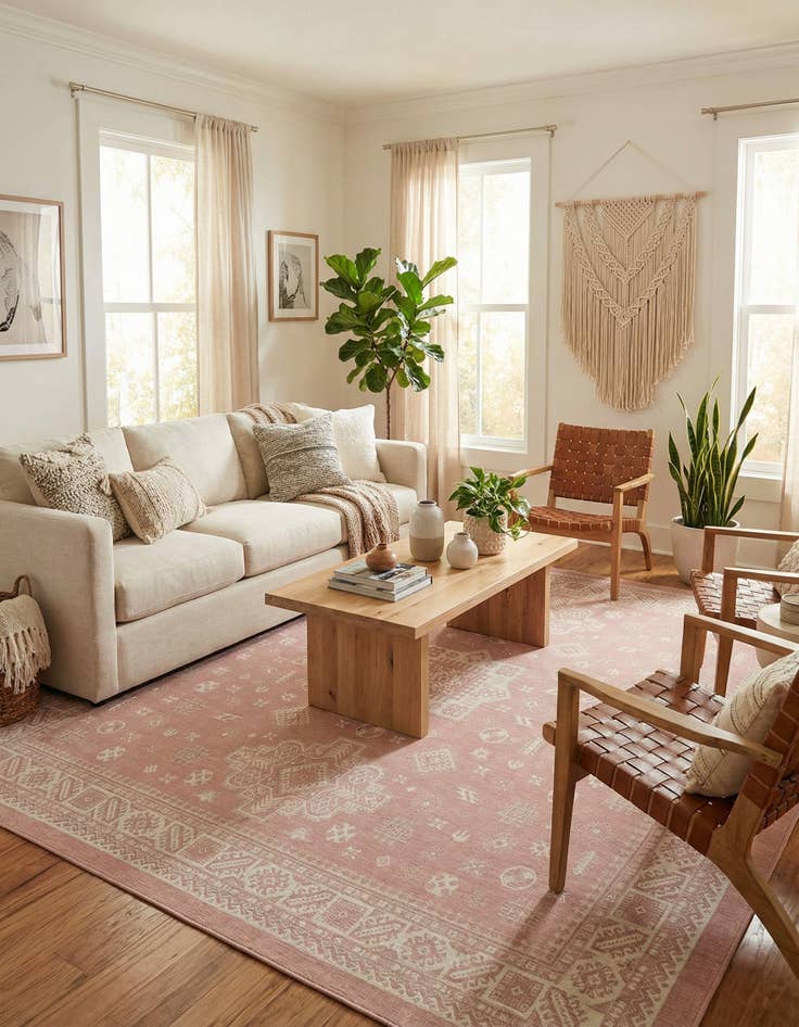 Detail image of 13' x 13'  Washable Aztec Indoor / Outdoor Square Rug