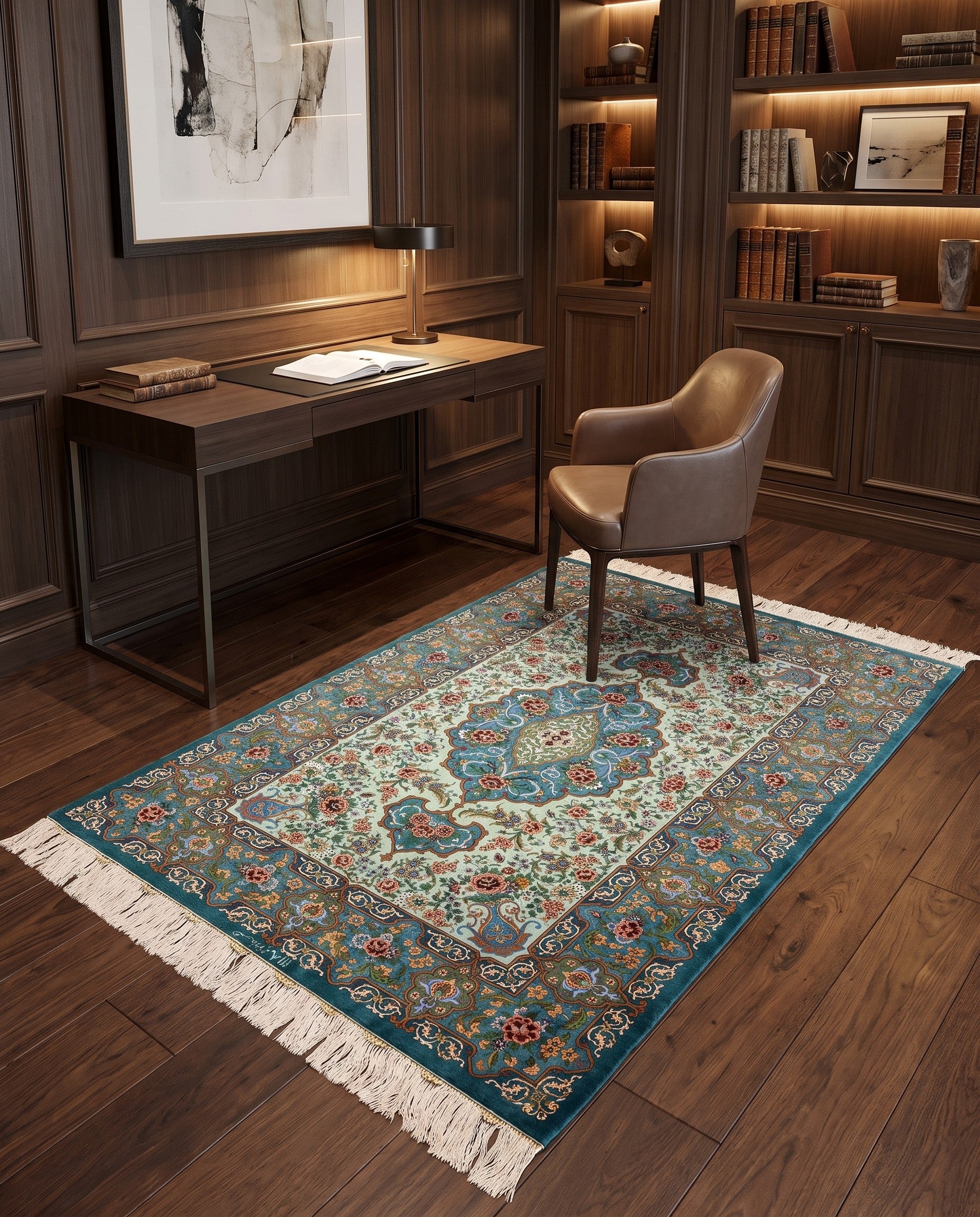 4' 1 x 6' 1 Ghom Silk Rug