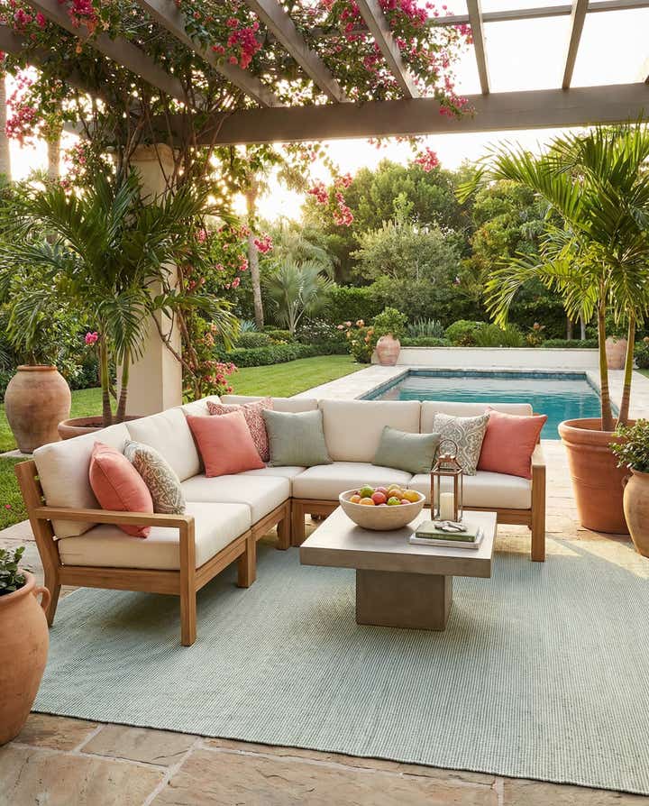 10' x 14' 1 Easy-Clean Jill Zarin Palm Springs Indoor / Outdoor Rug