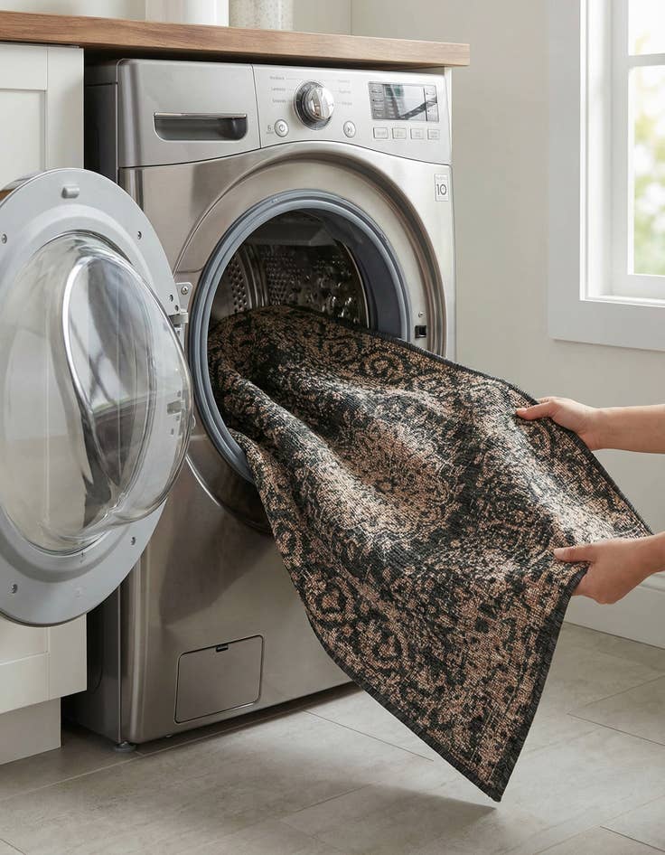 Detail image of  2' x 5' 3  Washable Traditional Indoor / Outdoor Runner Rug