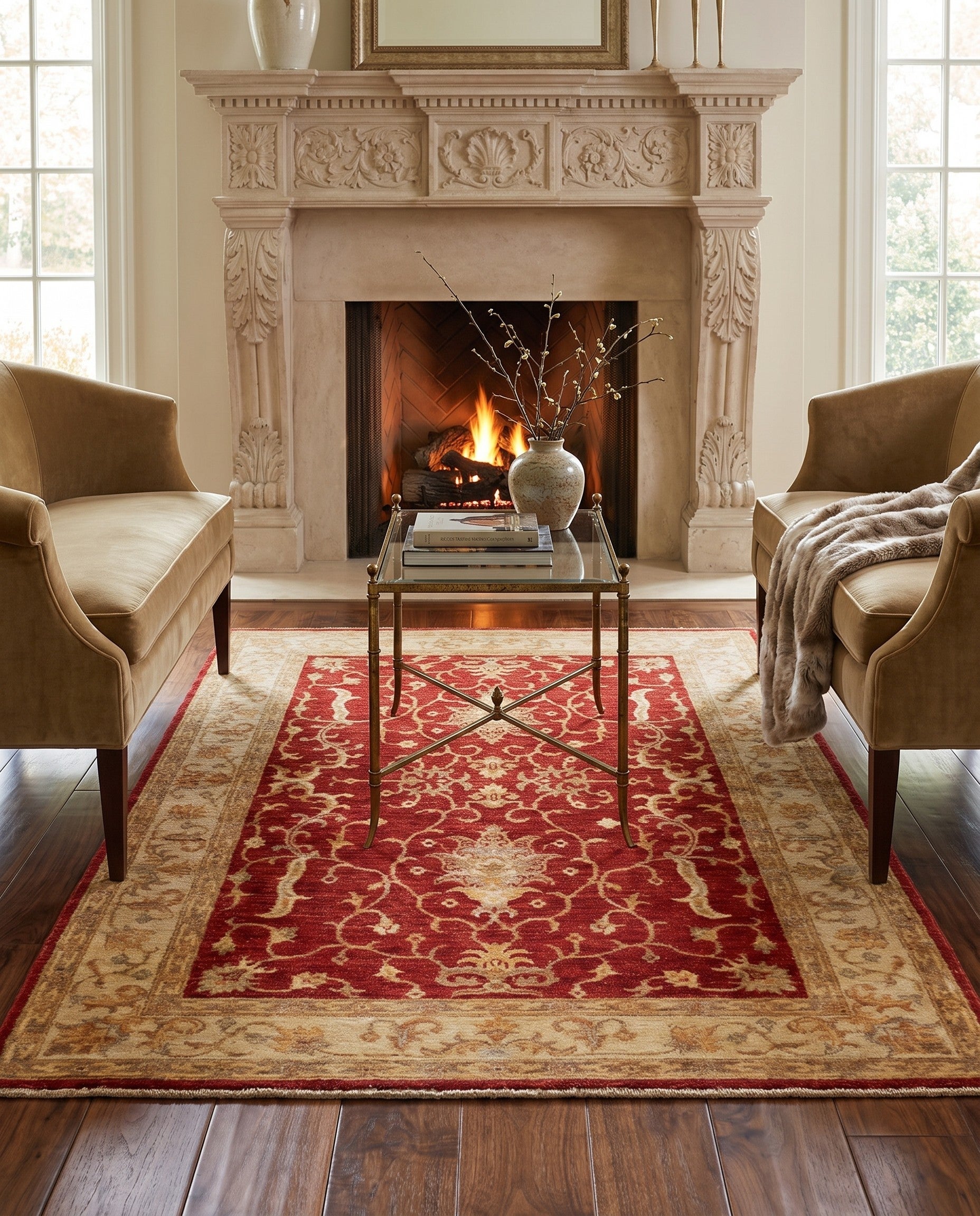 4' 2 x 7' 1 Hand Knotted Ziegler Rug