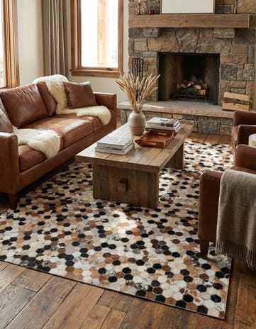5' 1 x 8' Cowhide - Patchwork Rug