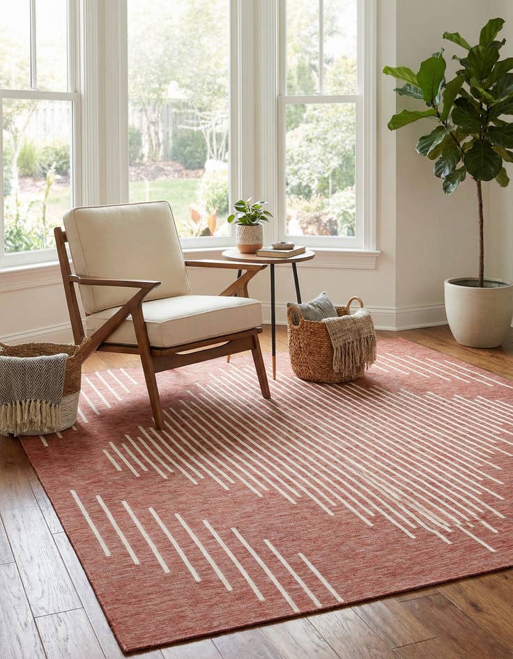 Detail image of  10' 8 x 10' 8  Washable Modern Indoor / Outdoor Square Rug