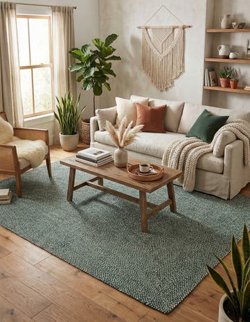 9' x 12' Handmade Tweed Braided Jute Rug