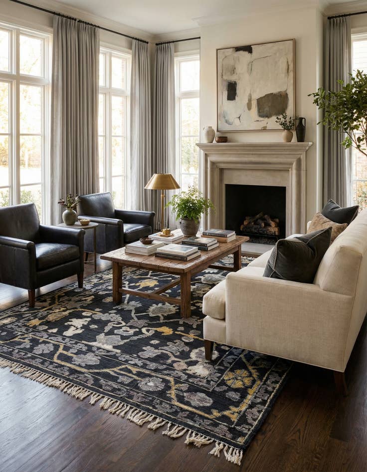 Detail image of 8' 2 x 10' 2  Hand Knotted Oushak Wool Rug