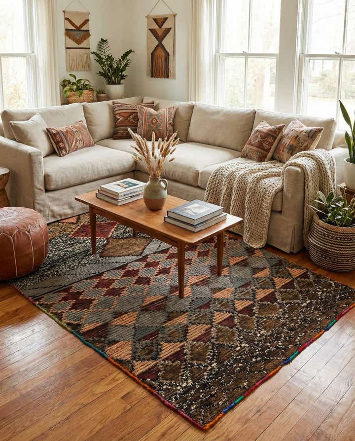 5' 2 x 7' 4 Hand Knotted Moroccan Wool Rug