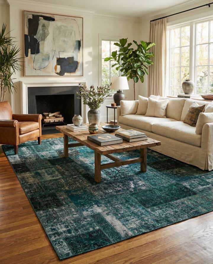 8' 1 x 10' Hand Knotted Ultra Vintage Persian Wool Rug