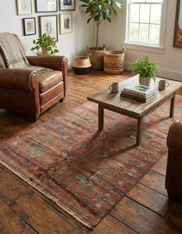 Detail image of 3' 5 x 6' 6  Hand Knotted Ultra Vintage Persian Wool Rug