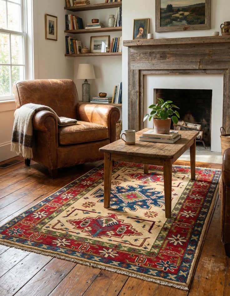 Detail image of 2' 8 x 4' 1  Hand Knotted Kazak Rug