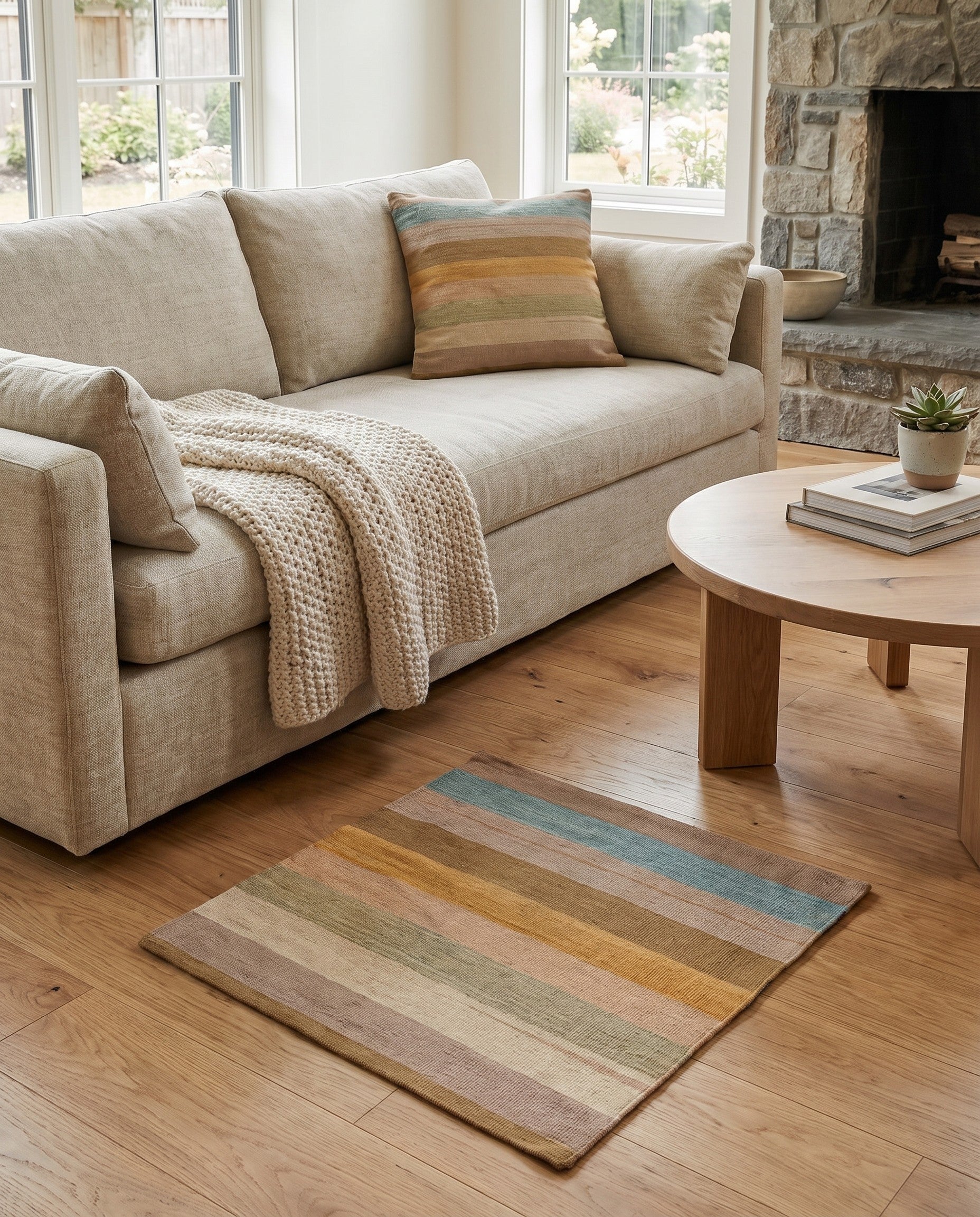2' 5 x 2' 5 Hand Woven Pillow Wool Square Rug