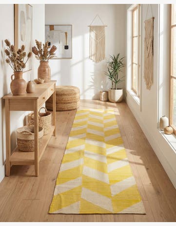 2' 4 x 12' 8 Hand Woven Kilim Modern Wool Runner Rug