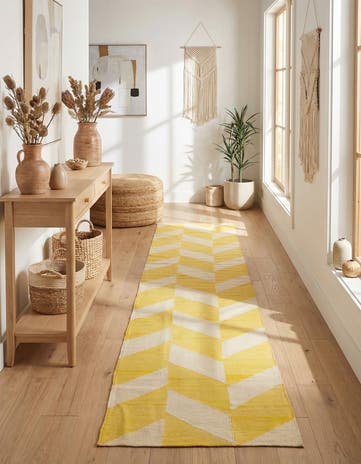 2' 4 x 12' 8 Hand Woven Kilim Modern Wool Runner Rug