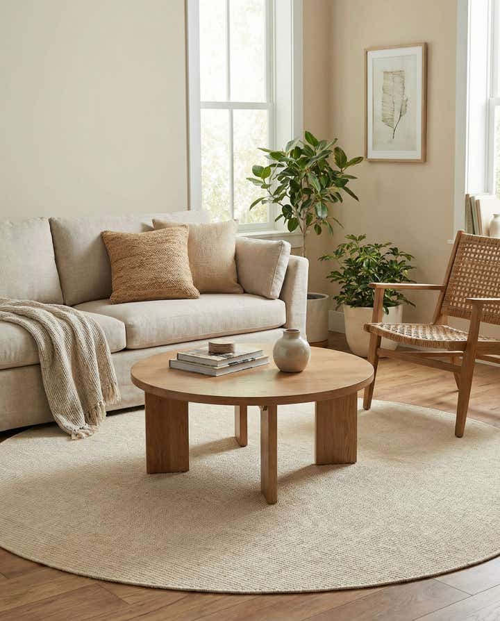 5' 1 x 5' 1 Easy-Clean Jill Zarin Palm Springs Indoor / Outdoor Round Rug