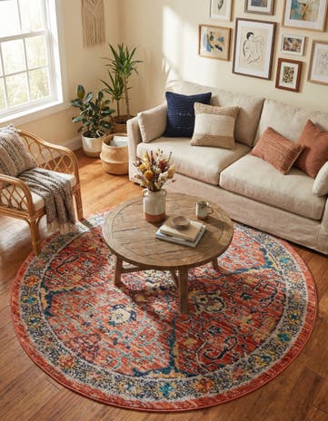 Brick Red Lola Round Rug