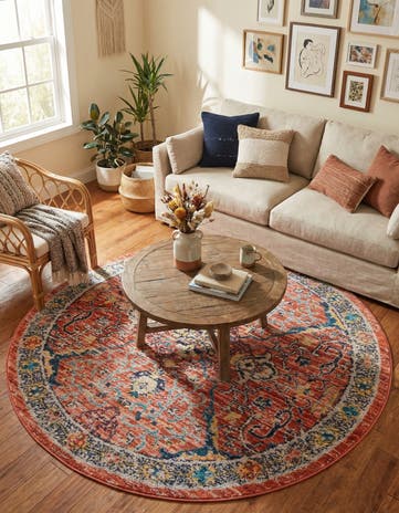 Brick Red Lola Round Rug