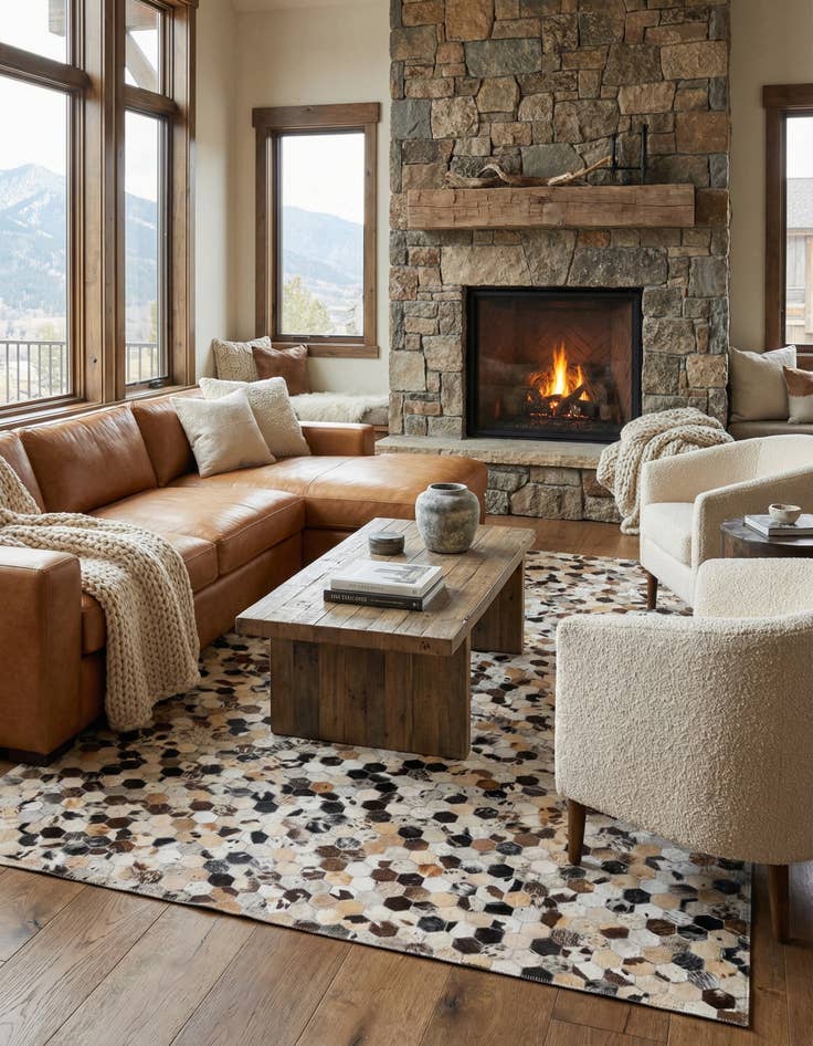 Detail image of 5' 1 x 8' Cowhide Rug