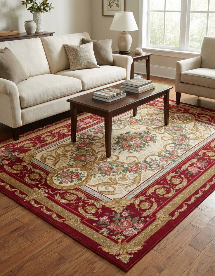 Detail image of  5' x 7'  Washable Traditional Indoor / Outdoor Rug